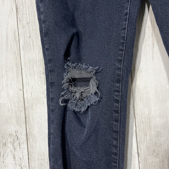 Old Navy Jeans Women's 2 O.G. Black Straight High Rise Distressed Secret Pockets - Picture 2 of 8